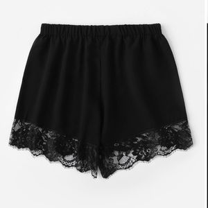 Black lace shorts